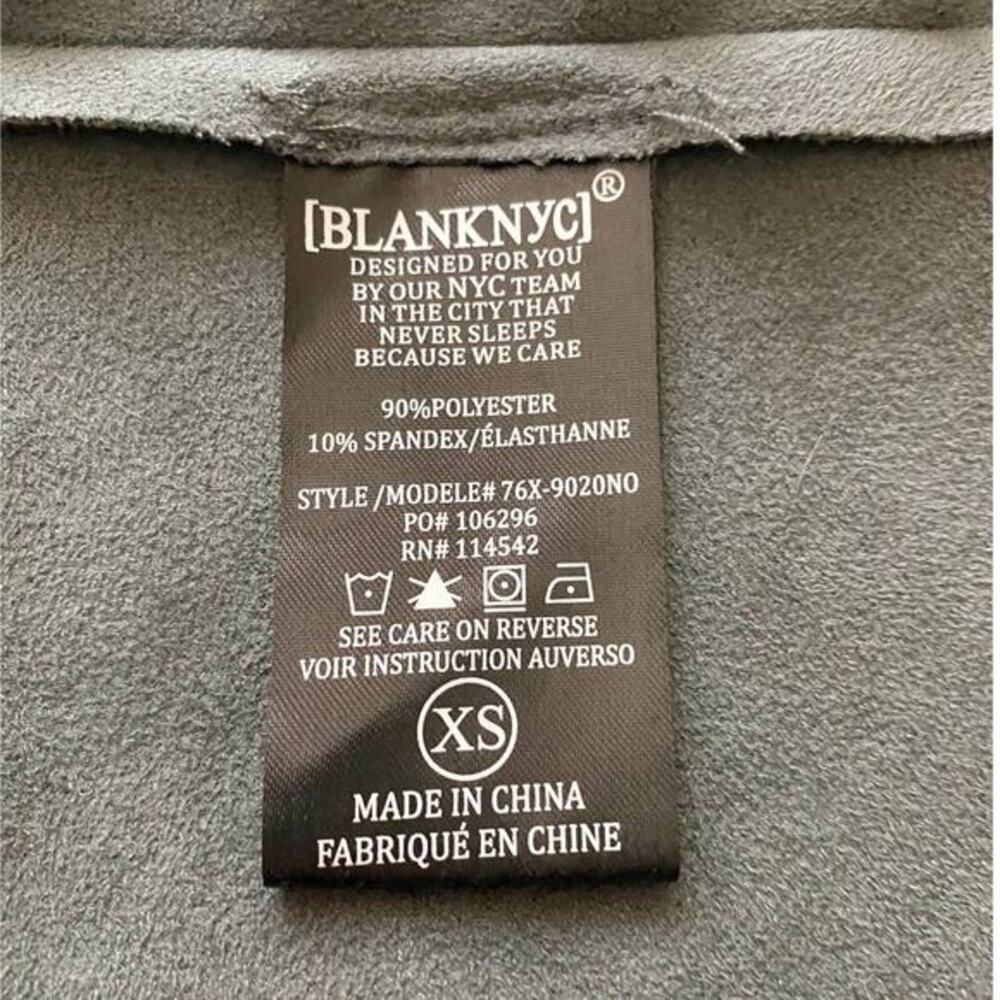 BLANKNYC Drape Front Faux Suede Asymmetrical Zip Jacket Grey‎ XS - Picture 13 of 14